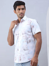 Printed Cotton Casual Shirt For Men-SF-973Blue